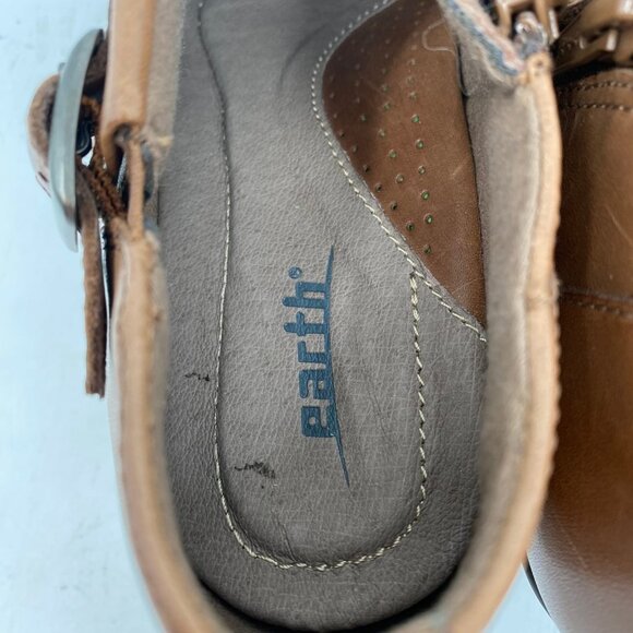 Earth Brown Pleated Buckle Accent Heels | Size 6.5 - Picture 2 of 8